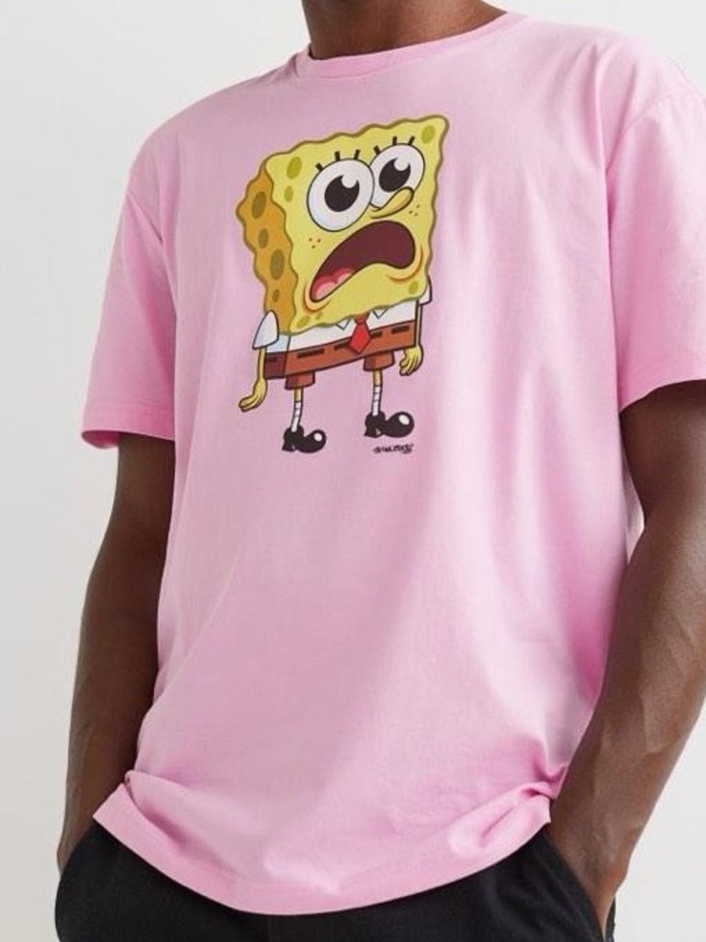 H&M Pink SpongeBob Graphic Tee L
